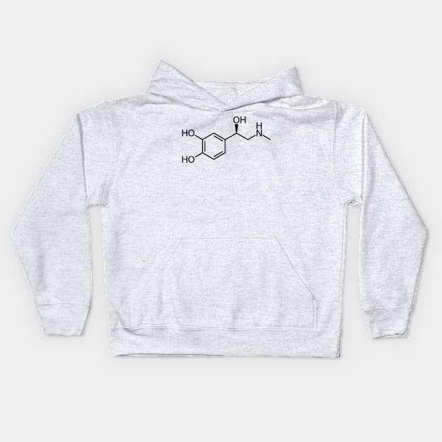 Adrenaline/Epinephrine Chemistry Molecule Structure Kids Hoodie by ScienceCorner